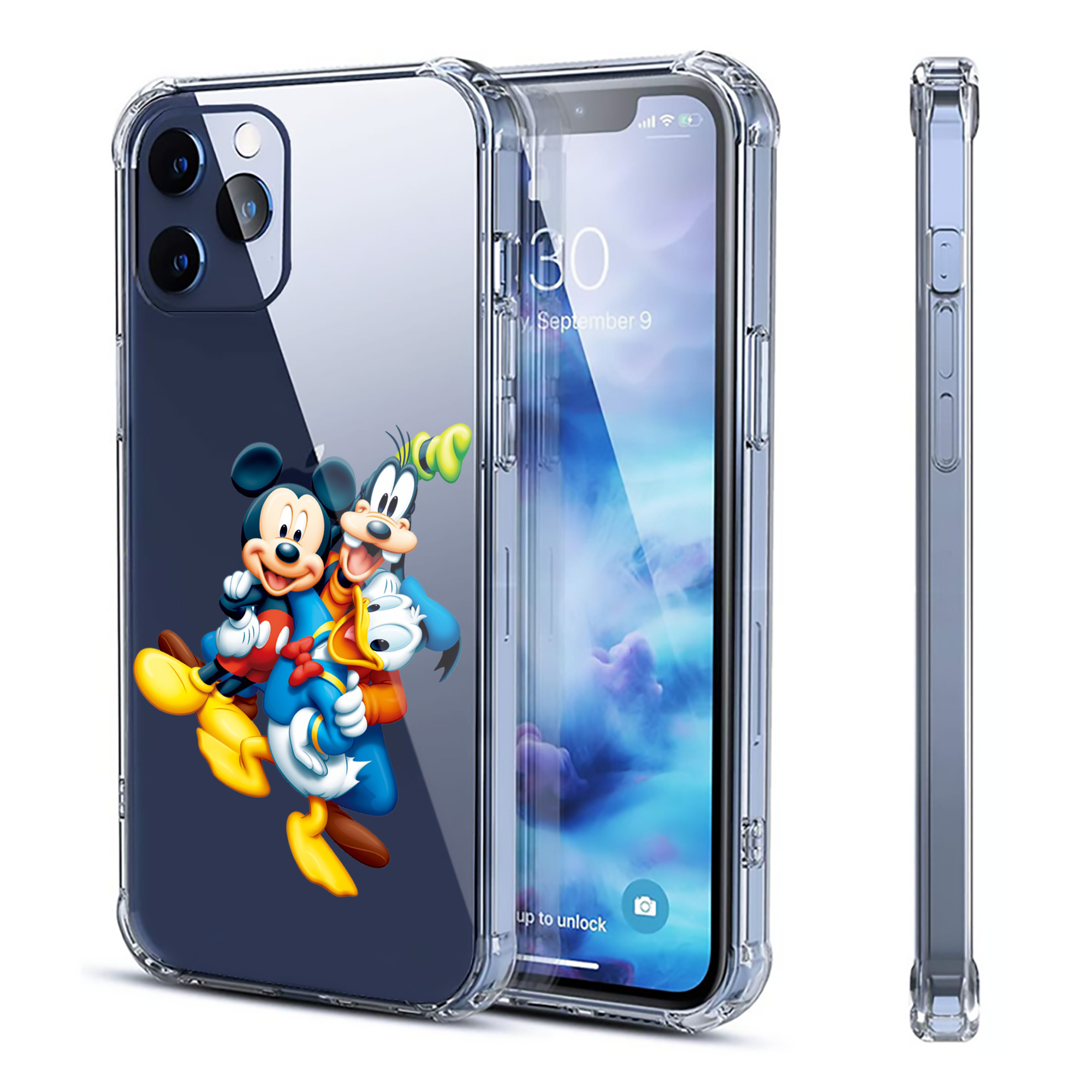 （画像用） ミッキーマウス Mickey Mouse 【iPhone 12シリーズ対応】透明スマホケース（クリアソフトケース）
